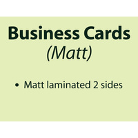 100 x Business Cards - Matt Cello 2 sides -Trade - Pickup - Inc GST