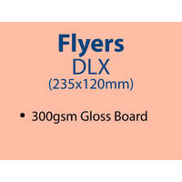 1,000 x DLX flyers - Trade - 300gsm. Inc GST