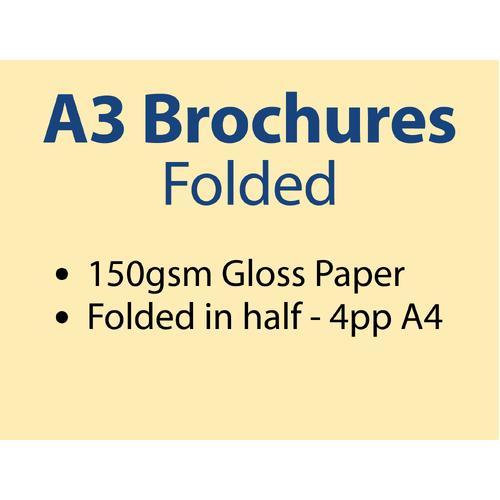 50,000 x A3 Folded Brochures - Trade - Pickup - Inc GST