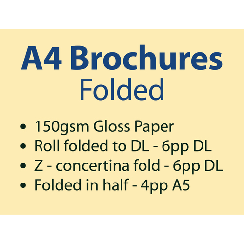 100,000 x A4 Folded Brochures - Trade - Pickup - Inc GST